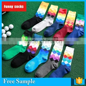 Men Colorful Happy Combed Cotton Dress Socks thumbnail-6