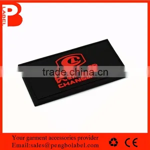 Professional Custom Jeans Embossed Logo Pvc Labels for Bags thumbnail-1