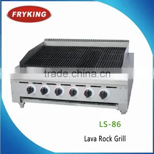 Gas Lava Rock Grill Stainless Steel With 6 Cooking Range thumbnail-1