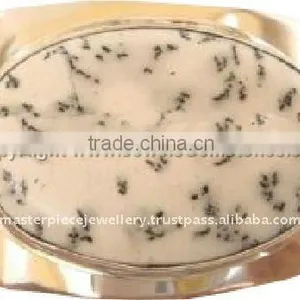 Sterling Silver DENDRITIC AGATE Bracelet, Semiprecious Bracelet thumbnail-1