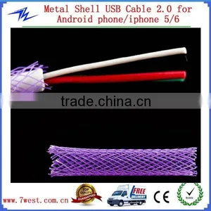 Newest Aluminum Mesh Braided Micro 5 Pin USB Charger Cable for Samsung thumbnail-3