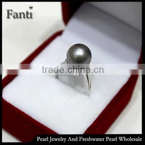South Sea Pearl Price Real Pearl Jewelry Price Round Pearl Ring Real 925 Silver Ring thumbnail-1
