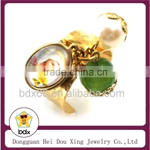 China Professional Jewelry Factory Wholesale Fashion Religious Stainless Steel Epoxy Tone Angel Mary Charm Finger Christ Rings thumbnail-1