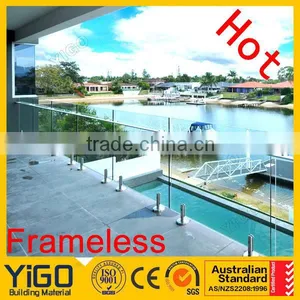 Frameless Glass Stainless Steel Balustrade or Porch Frameless Glass Fencing thumbnail-2