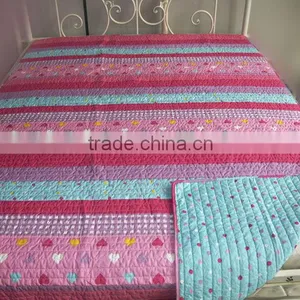 Elegant Mircofiber Printed All Size Horizontal Stripe Qulit / Bedspread Set thumbnail-1