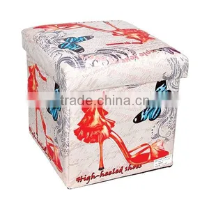 2016 Hotsales Vintage Folding Storage Stool Seating Box Ottaman thumbnail-3