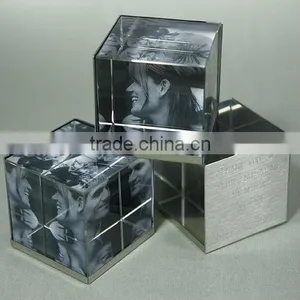 Crystal Cube Glass Photo Frame For Wedding Souvenirs Gift thumbnail-1