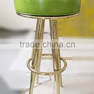 Ti Coated Golden Stainless Steel Stool Display Bar Stool Chair thumbnail-1