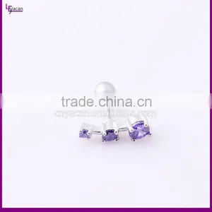 Cheap Wholesale Stud Inspired Earring Triple CZ Tragus Piercing thumbnail-4