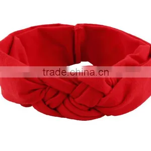 20cm 2016 New Children and Female Baby Hair Braided Cross Hair Band Cotton Elastic Headband Hand Knot of Peace thumbnail-3