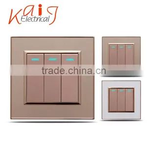 Wall Mount 3 Gang Light Switch With Led Indicator thumbnail-2