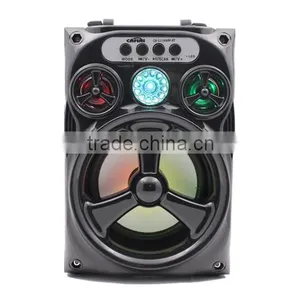 New Launch Portable Wooden Karaoke Bluetooth Speaker With Wireless Microphone and Guitar Input thumbnail-1