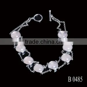 Natural Stone Rose Quartz Bracelet Magnetic Bracelet Jewelry thumbnail-1