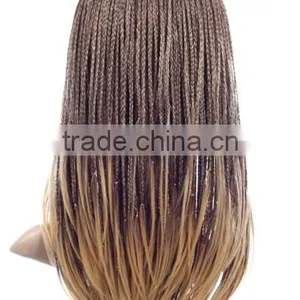 Blonde Kinky Twist Afro Braided Wig Lace Front African Box Micro Braid Wig thumbnail-4