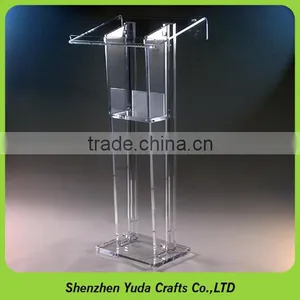 Cheap Transparent Acrylic Podium Pulpit Clear Plexiglass Podium Stand thumbnail-1