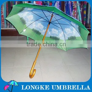 23"*8k Manual Wooden Straight Umbrella thumbnail-1