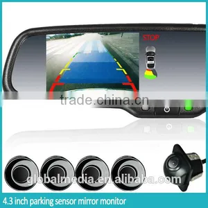 Car Rearview Mirror With Reverse Camera Rearview Monitor and OEM Parking Sensor 4 Replaceable Detectors thumbnail-2