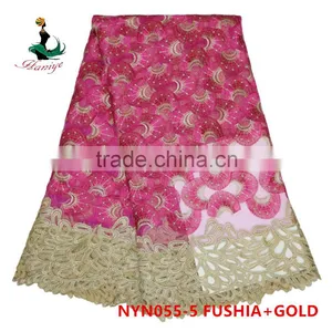 Haniye 2016 Wholesale African Tulle Lace Fabrics/net Lace Fabrics for Party/NYN55 thumbnail-5