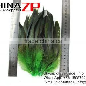 Top Supplier ZPDECOR Bulk Sale Wonderful Quality Dyed Kelly Green Half Bronze Rooster Schlappen Feathers for Sale thumbnail-5