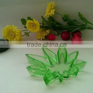 Glass Potleaf Green Glass Cohiba Ashtray , Colored Glass Ashtray thumbnail-2