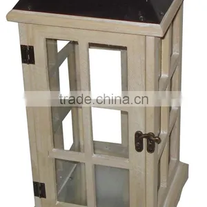 Brown Wooden Lanterns Black Top Iron Popular Styles thumbnail-5
