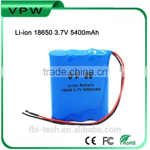 MSDS CE FCC ROHS Certificate Rechargeable 3.7V 5400mAh Li-ion Battery thumbnail-1