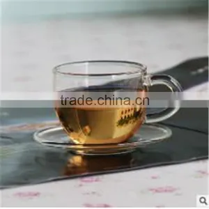 Heat Resistant Glass,Borosilicate Material and Cups & Saucers Drinkware Type Glass Coffee Cup Set. thumbnail-3