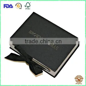 Black Gift Box With Ribbon Closure/Luxury Gold Stamping Logo thumbnail-1