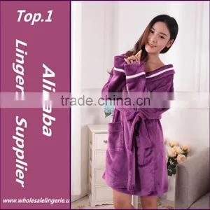 Factory Wholesale Custom Logo Cotton Velour Hotel Bathrobe Embroidered Logo thumbnail-1