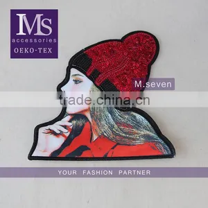 Latest Customized Girls Head Design Personalized Embroidery Patches thumbnail-1