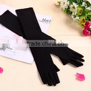 White Black Red Finger Design Spandex Cheap Long Evening Gloves for Women thumbnail-1