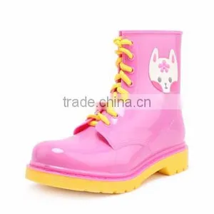 2016 New Design Girls Lovely Solid Martin PVC Rain Boots thumbnail-2