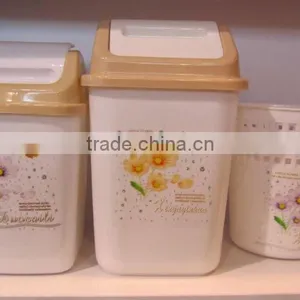 Sticked Colorful Plastic Trash Can, With Lids thumbnail-1