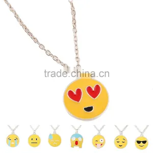 2016 Wholesale Handmake Fashion Stainless Steel Pendant Emoji Necklace Jewelry Manufacturer China thumbnail-1