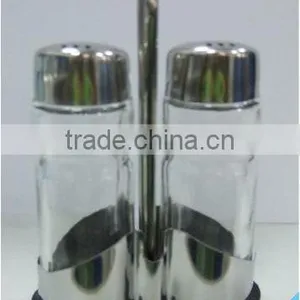 LFGB Storage Bottles & Jars Type Salt and Pepper Glass Cruet Set thumbnail-3