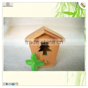 Carved Heart Tree Decoration Wooden Bird House Cages thumbnail-1