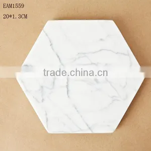 White or Black Marble Coasters Hexagon Coasters thumbnail-1