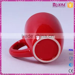 Olive Branch Design Red Glazed Ceramic Coffee Mug thumbnail-6