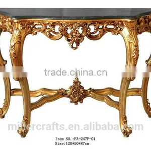 Antique Gold Living Room Console Table Rococo Furniture thumbnail-2