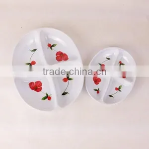 Fashion Design Holiday Seabeach Print Plastic Dip, Round Party Divided Plastic Plates thumbnail-6