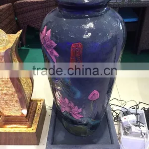 High Quality Classic Water Founatin Large Vase With Flower Pattern thumbnail-2
