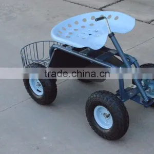 TC4501D Rolling Garden Work Seat Cart With Bucket Basket TC4501D thumbnail-4