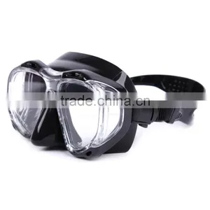 Black Low Voulme, Four Windown Diving Masks, Diving Goggles and Professional Diving Glasses(MK-701) thumbnail-1