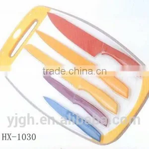 HX-1030 NON SLIP PLASTIC CUTTING BOAR WITH 6PCS KNIFE SET thumbnail-1