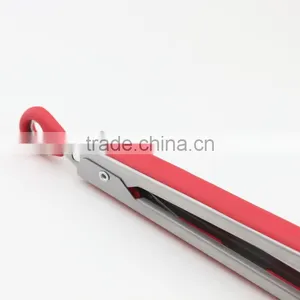 Silicone Stainless Steel Kitchen Tongs With Locking Clip thumbnail-5