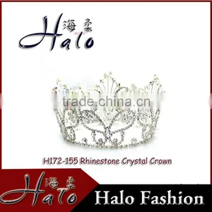 2016 Hot Selling Bridal Jewelry Pageant Rhinestone Big Fashion Crown H172-155 thumbnail-1