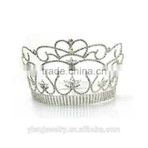 2016 Large Pageant Rhinestone Ornament Hair Crowns Bulk Princess Rhinestone Tiaras H172-139 thumbnail-1