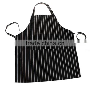 Black Adult Apron Kitchen Restaurant Bar Chef Cook Waiter Polyester Stripe Bib Cook Cleaning Avental Delantal Tools thumbnail-1