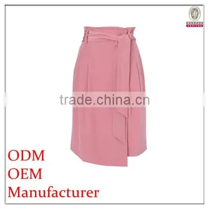 the Latest Fashion Formal Pink Skirts With Sash and Pocket Embellishment thumbnail-1