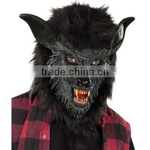 Black Hairy Werewolf Wolf Wolfman Scary Mask,balck Hairy Wolf Mask thumbnail-1